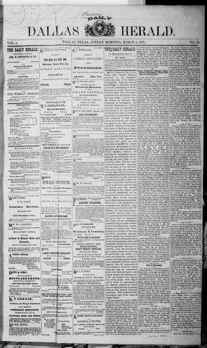 Primary view of Dallas Daily Herald (Dallas, Tex.), Vol. 1, No. 18, Ed. 1 Sunday, March 2, 1873