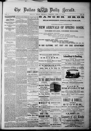 Primary view of object titled 'The Dallas Daily Herald. (Dallas, Tex.), Vol. 2, No. 62, Ed. 1 Thursday, April 23, 1874'.