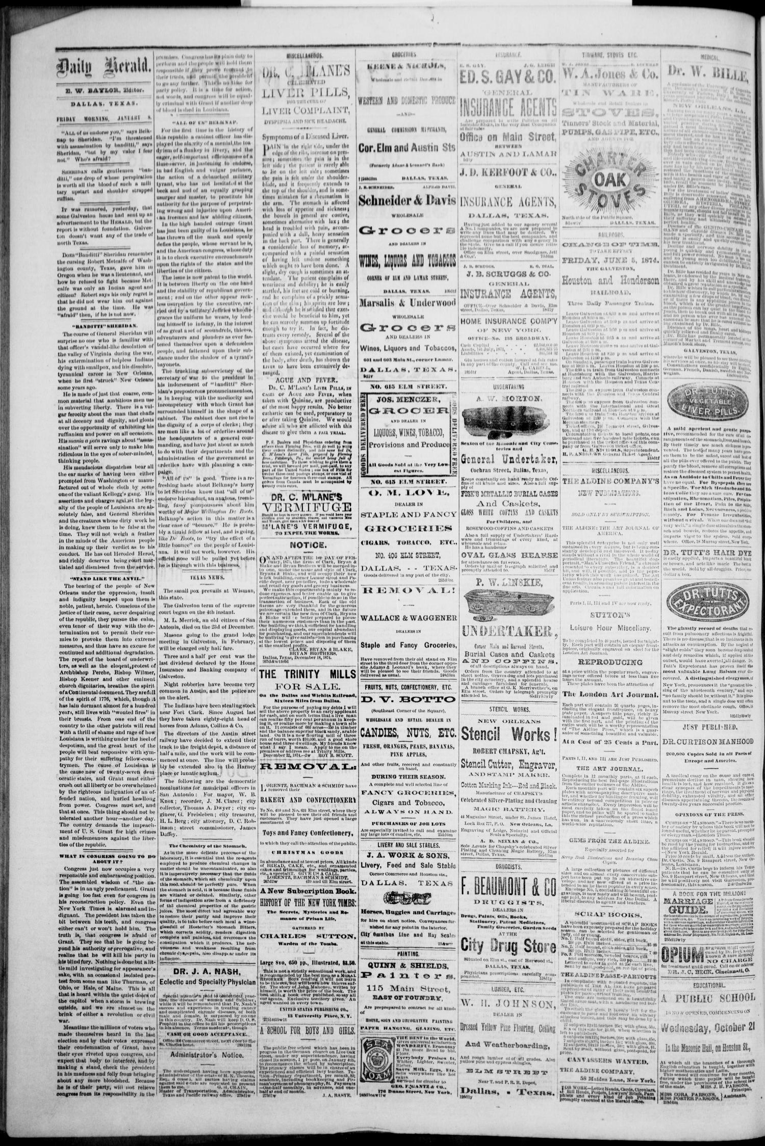 Dallas Daily Herald. (Dallas, Tex.), Vol. 2, No. 282, Ed. 1 Friday, January 8, 1875
                                                
                                                    [Sequence #]: 2 of 4
                                                