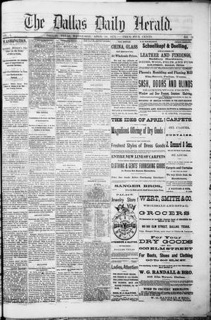 Primary view of The Dallas Daily Herald. (Dallas, Tex.), Vol. 4, No. 58, Ed. 1 Wednesday, April 19, 1876