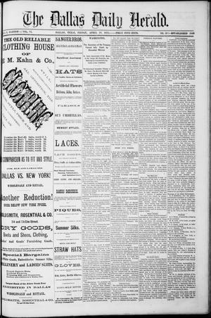 Primary view of object titled 'The Dallas Daily Herald. (Dallas, Tex.), Vol. 6, No. 59, Ed. 1 Friday, April 19, 1878'.