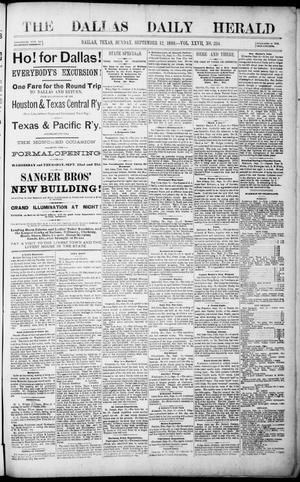 Primary view of object titled 'The Dallas Daily Herald. (Dallas, Tex.), Vol. 27, No. 254, Ed. 1 Sunday, September 12, 1880'.