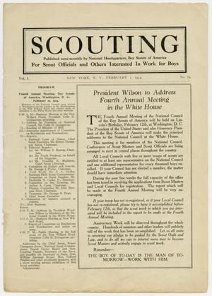 Primary view of object titled 'Scouting, Volume 1, Number 19, February 1, 1914'.