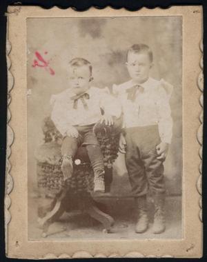 Primary view of object titled '[Photograph of Jim and Arthur Harmon]'.