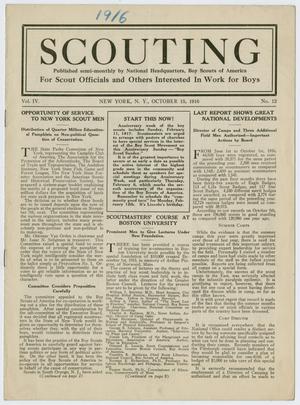 Primary view of object titled 'Scouting, Volume 4, Number 12, October 15, 1916'.
