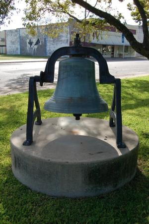 Primary view of object titled 'Milam County Courthouse grounds, Confederate bell'.