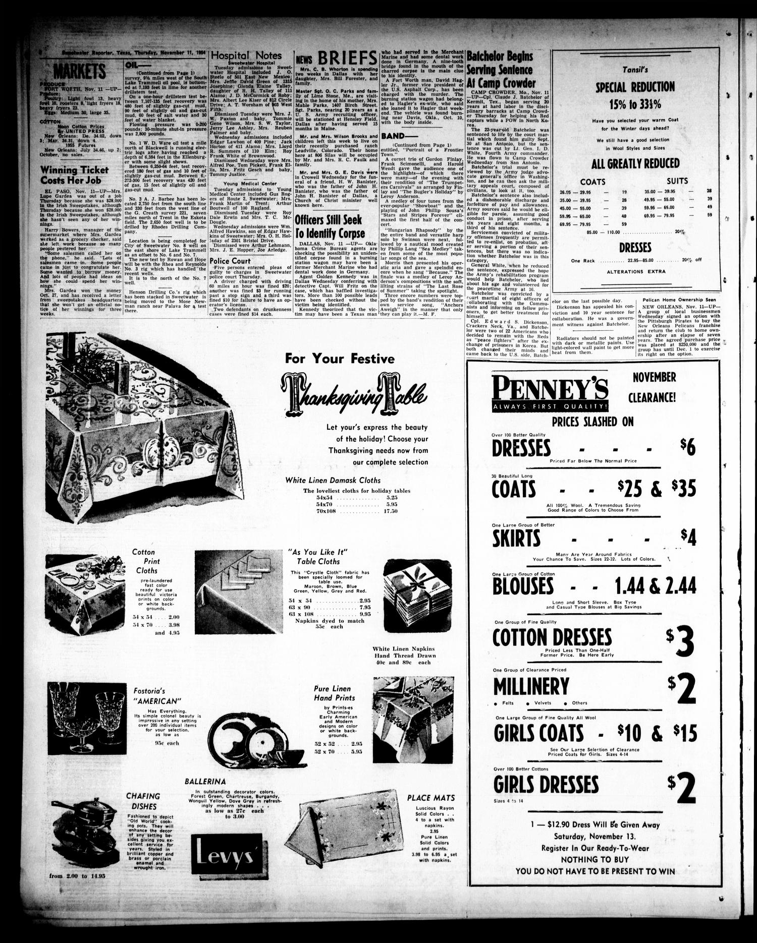 Sweetwater Reporter (Sweetwater, Tex.), Vol. 57, No. 265, Ed. 1 Thursday, November 11, 1954
                                                
                                                    [Sequence #]: 8 of 16
                                                