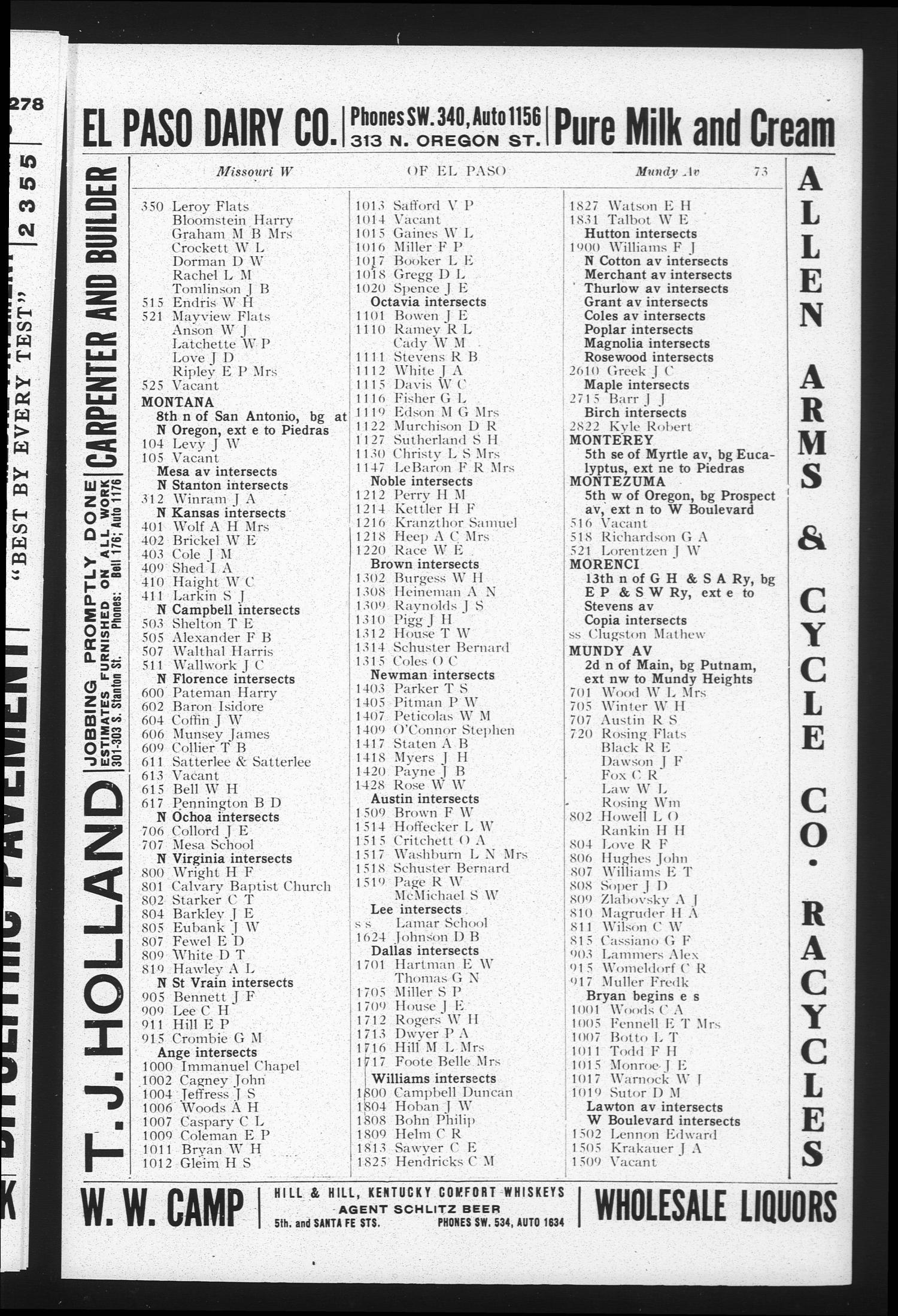 Worley's Directory of El Paso, Texas, 1909
                                                
                                                    73
                                                