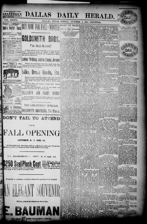 Primary view of object titled 'The Dallas Daily Herald. (Dallas, Tex.), Vol. 36, Ed. 1 Friday, October 9, 1885'.