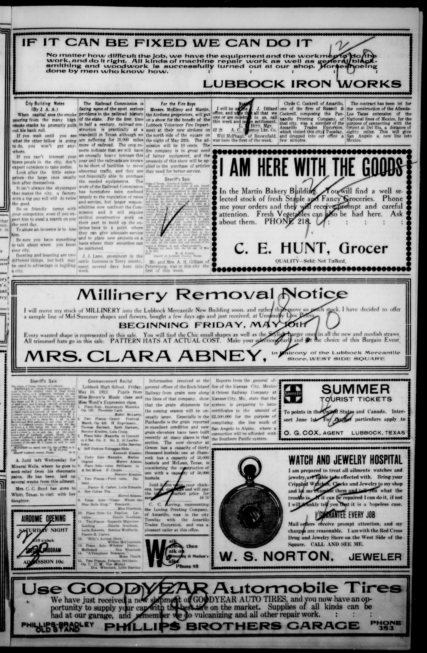 The Lubbock Avalanche. (Lubbock, Texas), Vol. 12, No. 44, Ed. 1 Thursday, May 9, 1912
                                                
                                                    [Sequence #]: 3 of 14
                                                