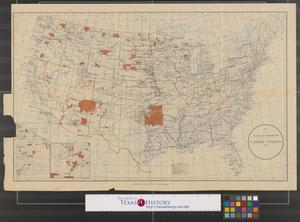 Primary view of object titled 'Map showing Indian reservations within the limits of the United States, 1914.'.