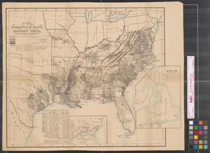 Primary view of Map showing the distribution of slaves in the Southern States.