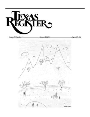 Primary view of object titled 'Texas Register, Volume 38, Number 4, Pages 331-442, January 25, 2013'.