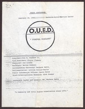 Primary view of object titled '[Press Conference Statement - February 18, 1986]'.