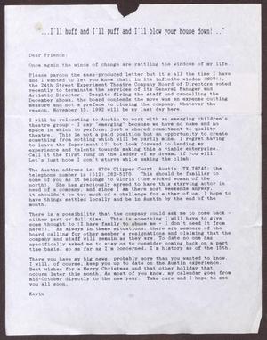Primary view of object titled '[Letter from Robert to Sterling Houston - November 1992]'.