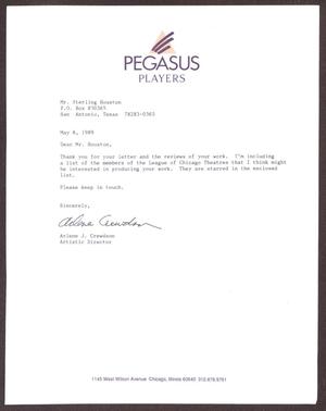 Primary view of object titled '[Letter from Arlene J. Crewdson to Sterling Houston - May 8, 1989]'.