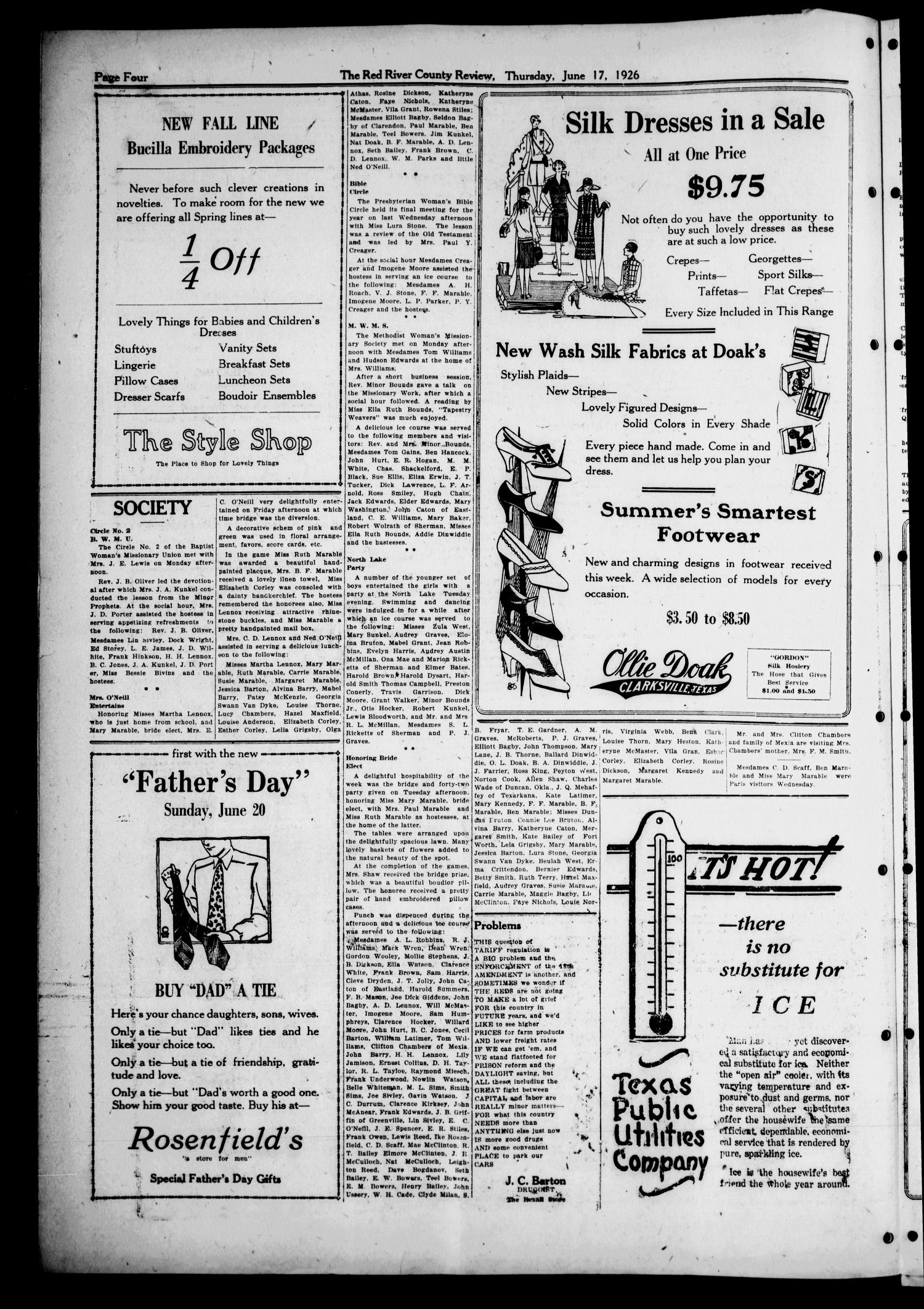 Red River County Review (Clarksville, Tex.), Vol. 6, No. 3, Ed. 1 Thursday, June 17, 1926
                                                
                                                    [Sequence #]: 4 of 8
                                                