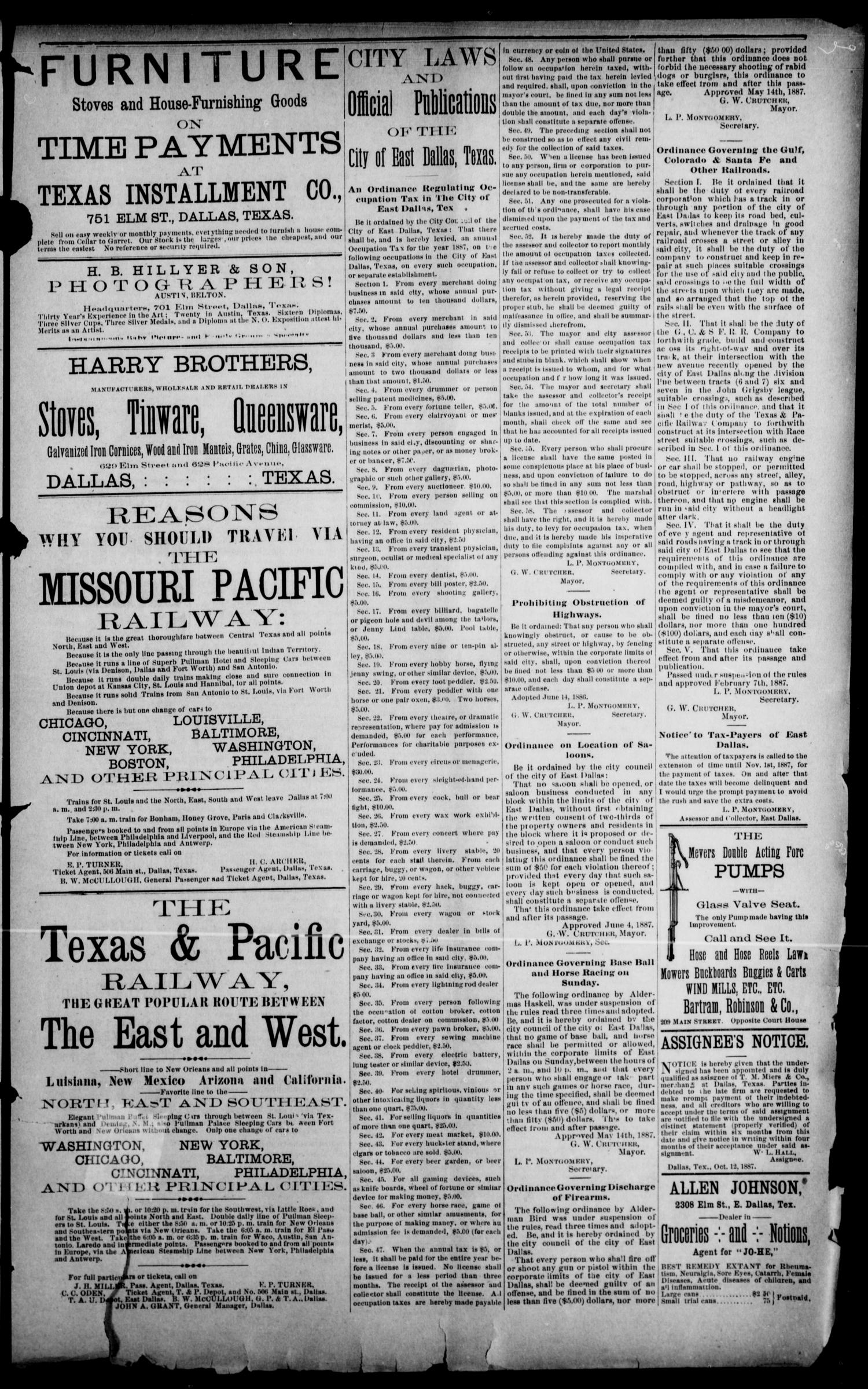 The Dallas Herald. (Dallas, Tex.), Vol. 2, No. 242, Ed. 1 Wednesday, October 26, 1887
                                                
                                                    [Sequence #]: 7 of 8
                                                