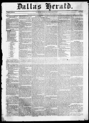 Primary view of Dallas Herald. (Dallas, Tex.), Vol. 5, No. 16, Ed. 1 Saturday, September 6, 1856