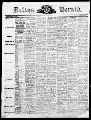 Primary view of object titled 'Dallas Herald. (Dallas, Tex.), Vol. 13, No. 50, Ed. 1 Saturday, September 1, 1866'.
