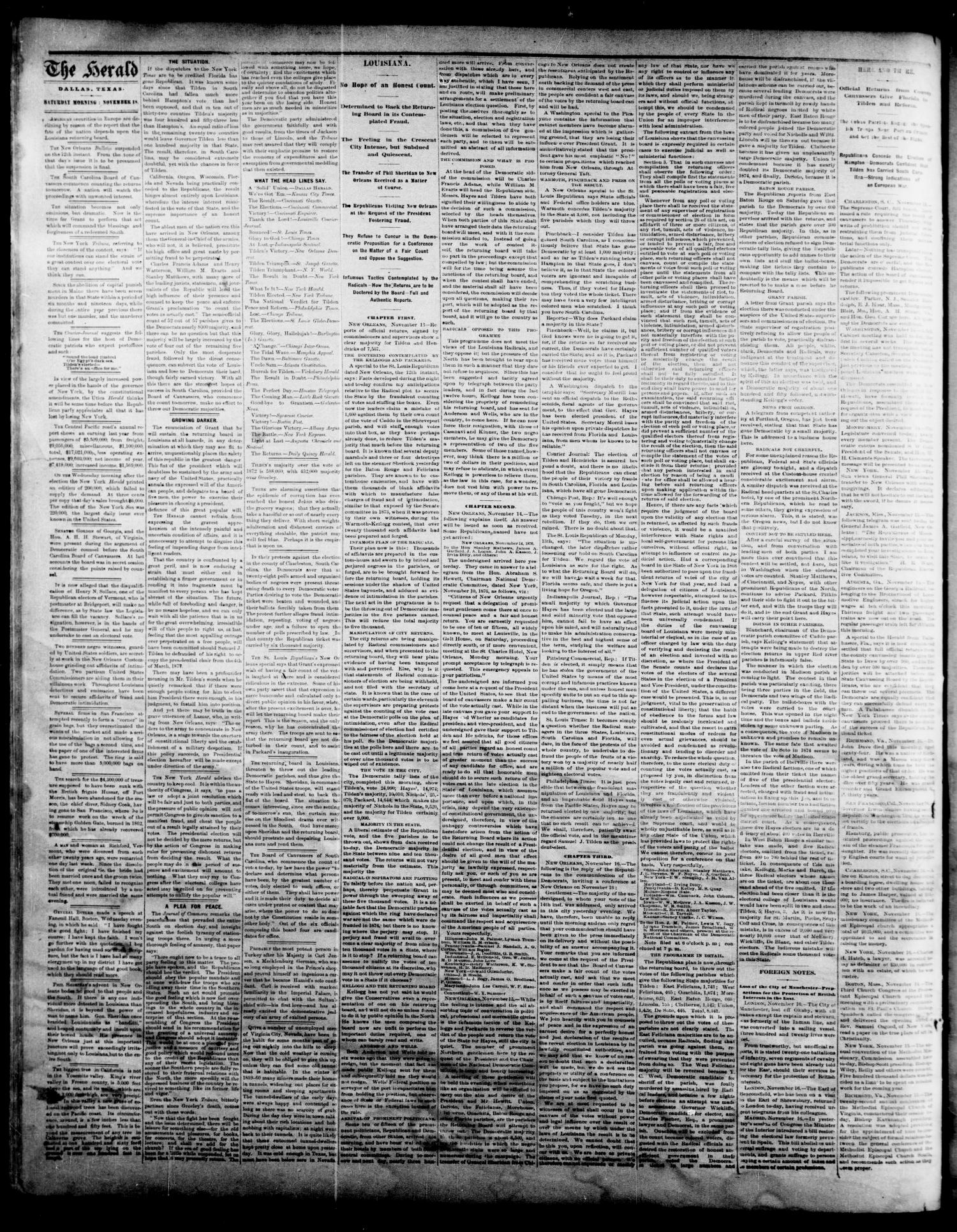 The Dallas Weekly Herald. (Dallas, Tex.), Vol. 24, No. 9, Ed. 1 Saturday, November 18, 1876
                                                
                                                    [Sequence #]: 2 of 4
                                                