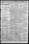 Primary view of The Dallas Weekly Herald. (Dallas, Tex.), Vol. 30, No. 43, Ed. 1 Thursday, May 5, 1881