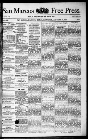 Primary view of object titled 'San Marcos Free Press. (San Marcos, Tex.), Vol. 9, No. 8, Ed. 1 Saturday, January 10, 1880'.