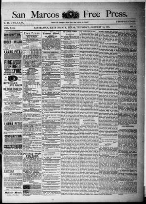 Primary view of San Marcos Free Press. (San Marcos, Tex.), Vol. 13, No. 5, Ed. 1 Thursday, January 10, 1884