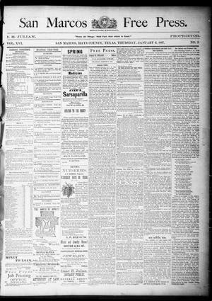 Primary view of object titled 'San Marcos Free Press. (San Marcos, Tex.), Vol. 16, No. 3, Ed. 1 Thursday, January 6, 1887'.