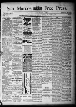 Primary view of object titled 'San Marcos Free Press. (San Marcos, Tex.), Vol. 16, No. 32, Ed. 1 Thursday, July 28, 1887'.