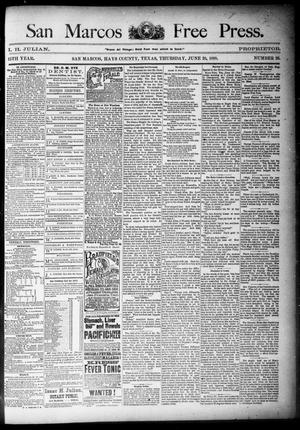 Primary view of object titled 'San Marcos Free Press. (San Marcos, Tex.), Vol. 15TH YEAR, No. 26, Ed. 1 Thursday, June 28, 1888'.