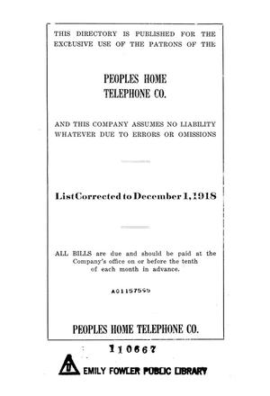 Primary view of object titled 'Peoples Home Telephone Company'.
