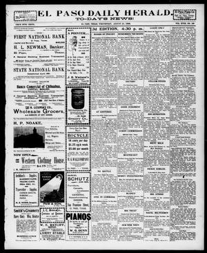 El Paso Daily Herald. (El Paso, Tex.), Vol. 18, No. 189, Ed. 1 Wednesday, August 24, 1898