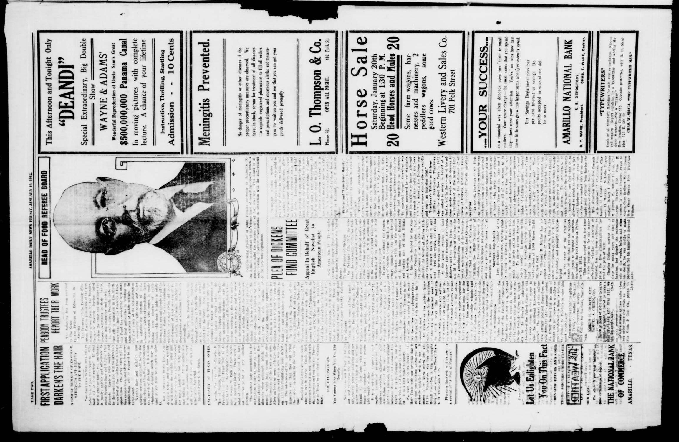 Amarillo Daily News (Amarillo, Tex.), Vol. 3, No. 66, Ed. 1 Friday, January 19, 1912
                                                
                                                    [Sequence #]: 2 of 8
                                                