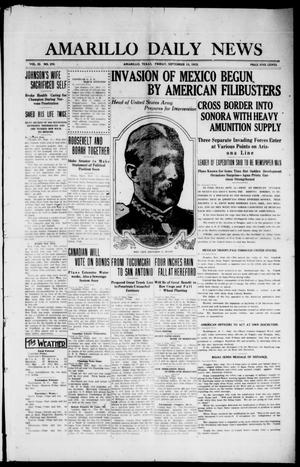 Primary view of object titled 'Amarillo Daily News (Amarillo, Tex.), Vol. 3, No. 270, Ed. 1 Friday, September 13, 1912'.