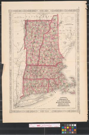 Primary view of object titled 'Johnson's Vermont, New Hampshire, Massachusetts, Rhode Island, and Connecticut.'.