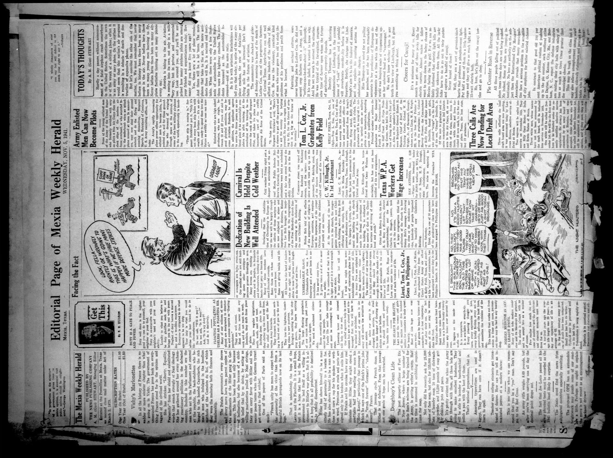 The Mexia Weekly Herald (Mexia, Tex.), Vol. 43, No. 45, Ed. 1 Friday, November 7, 1941
                                                
                                                    [Sequence #]: 4 of 8
                                                