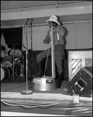 Primary view of object titled '[Washtub Bass Player in Bill Smallwood Band]'.