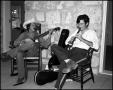 Thumbnail image of item number 1 in: '[Jim Fox and Charles Davis Playing Music at Frontier Fort]'.