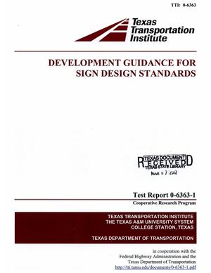 Primary view of object titled 'Development guidance for sign design standards'.