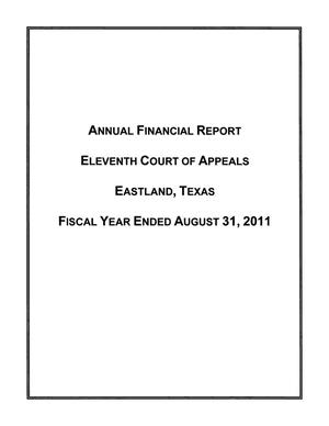 Primary view of object titled 'Texas Eleventh Court of Appeals Annual Financial Report: 2011'.