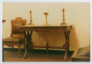 Primary view of object titled '[A Presbyterian Communion Table]'.