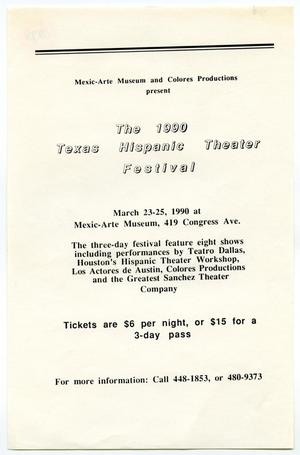 Primary view of object titled '[Flyer: The 1990 Texas Hispanic Theater Festival]'.