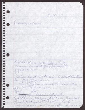Primary view of object titled '[Minutes for the San Antonio Chapter of the Links, Inc. Meeting - March 18, 1979]'.