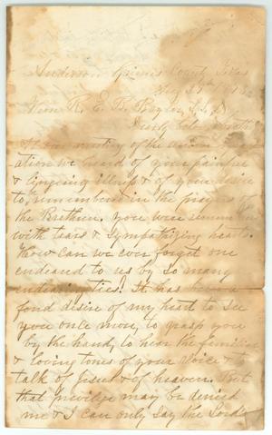 Primary view of object titled '[Letter to R.E.B. Baylor from J.H. Stribling, August 29, 1873]'.
