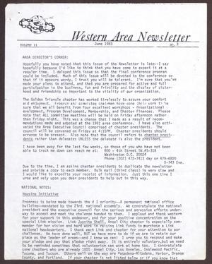 Primary view of object titled 'Western Area Newsletter, Volume 11, Number 3, June 1983'.