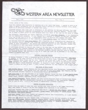 Primary view of object titled 'Western Area Newsletter, Volume 7, Number 2, Fall 1978'.
