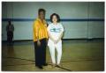 Photograph: [Links Member and Deborah Crawford in Gymnasium]