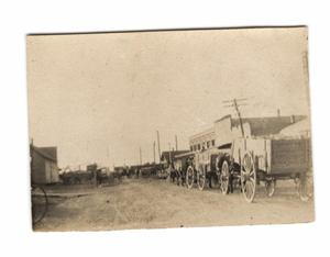 Primary view of object titled 'Main Street, with wagons, Richardson, Texas'.