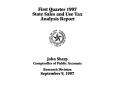 Primary view of State Sales and Use Tax Analysis Report: First Quarter, 1997